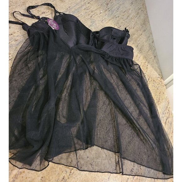 New! Lot of 2 Plus Size 38DD Cacique 2 pc Seriously Sexy Lingerie Babydoll Thong - Picture 12 of 16